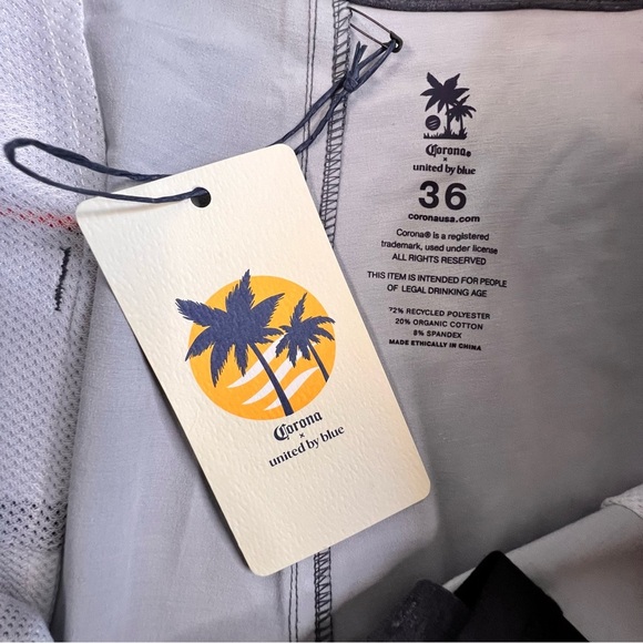 UBB x Corona Men Boardshorts 36 NWT 9" Inseam Recycled Eco-Friendly Swim Trunks - Picture 8 of 16